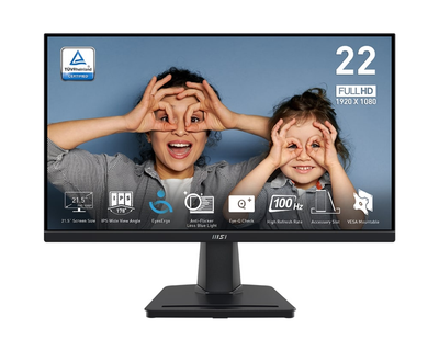 MSI Монітор 21.5" PRO MP225 D-Sub, HDMI, IPS, 100Hz, 4ms, sRGB 107%