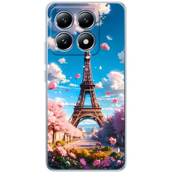 Силиконовый Чехол с Картинкой для Xiaomi 14T Pro Принт (Париж, Эйфелева Башня) (64227-ysm035)