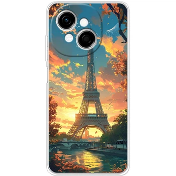 Силиконовый Чехол с Картинкой для Tecno Spark Go 1 Принт (Париж, Эйфелева Башня) (64174-ysm037)