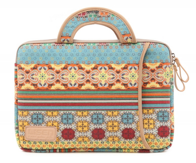 Сумка для ноутбука с орнаментом 15,6" с карманом разноцветная (S713)
