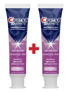 Набор из двух Отбеливающая зубная паста Crest 3D White Advanced Luminous Mint Whitening Toothpaste 104 г