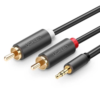 Кабель UGREEN AV102 AUX 3.5мм to TRS-RCAx2 M/M 3м Black (10512)