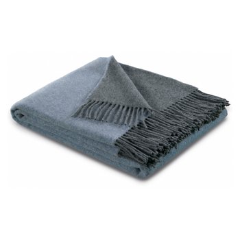 Плед Biederlack Cashmere-Plaid 490 GR, Blau-Grau Полуторний, 130x170 см Голубой-Серый