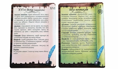 Таро путівник: Колода з простими та зрозумілими тлумаченнями (шпаргалка для Тарологів), без скриньки, українська мова