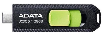 Флеш накопитель USB 128Gb ADATA UC300, Black/Green, Type-C 3.2 Gen 1, до 100 МБ/с (ACHO-UC300-256G-RBK/GN)
