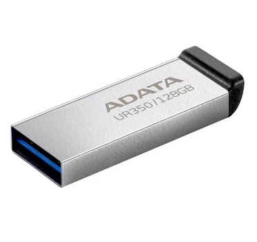 Флеш накопитель USB 128Gb ADATA UR350, Silver/Black, USB 3.2 Gen 1, до 100 МБ/с (UR350-128G-RSR/BK)