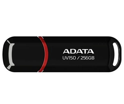 Флеш накопитель USB 256Gb ADATA UV150, Black, USB 3.2 Gen 1, до 100 МБ/с (AUV150-256G-RBK)