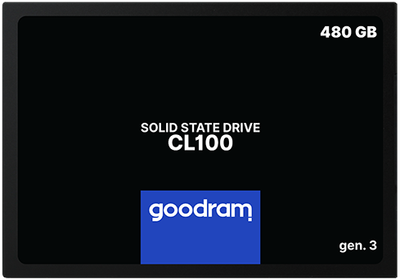 Твердотельный накопитель SSD 480Gb, Goodram CL100 (Gen.3), SATA3, 2.5", 3D TLC, 540/460 МБ/с (SSDPR-CL100-480-G3)