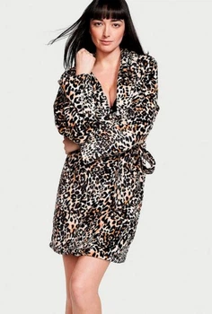 Плюшевий халат Victoria's Secret Plush Robe XS/S Лео принт