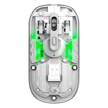 Мышка беспроводная с подсветкой MARVO M808W |2.4G/BT5.1, 1000-1600 dpi| Прозрачный