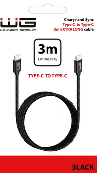 Kabel Winner Group USB Type-C - USB Type-C 3 A 3 m Black (8591194098055)