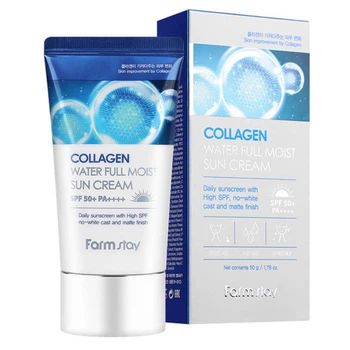 Сонцезахисний зволожуючий крем із колагеном Farmstay Collagen Water Full Moist Sun Cream SPF 50+/Pa+++ 50 мл