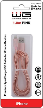 Kabel Winner Group USB Type-A - Lighting 1 m Pink (8591194089855)