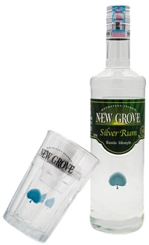 Ром New Grove Silver 0.7 л 37.5% + 1 стакан (6091023016202)