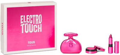 Zestaw damski Tous Electro Touch Woda perfumowana 100 ml + Róż + Szminka (8436603333375)