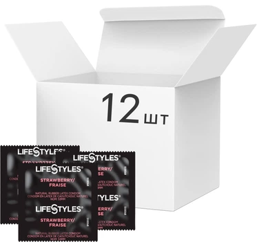 Презервативи LifeStyles Strawberry Ароматизовані 12 шт (ROZ6501053474)