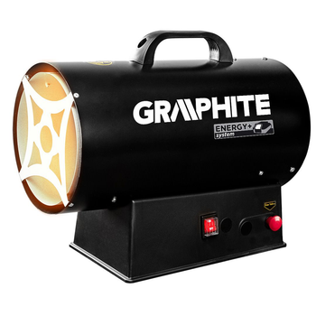 Теплова гармата Graphite газова, акумуляторна 18В, 15кВт, 120м кв, 320м куб/год, чорний, IP24 (58GE100)