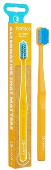 Зубна щітка Premium 6580, м'яка, жовта з блакитним - Nordics Soft Toothbrush Yellow.