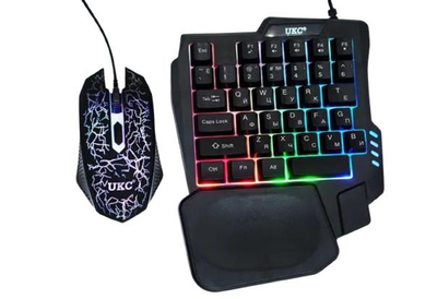 Клавиатура проводная с мышкой KEYBOARD + MOUSE с RGB подсветкой UKC 7768