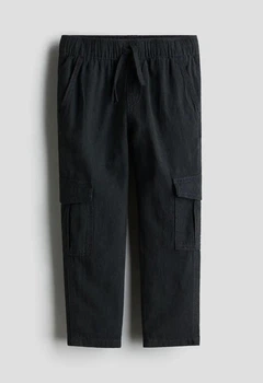 Брюки карго из смесового льна черный H&M 122см (400099104)