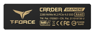 Накопичувач SSD Team 1TB T-FORCE M.2-2280 PCI-E Gen4x4 A440 Lite RETAIL с радиатором из графена (TM8FFQ001T0C129)