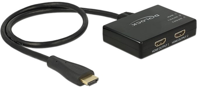 Hub Delock HDMI Splitter 1 x HDMI in - 2 x HDMI out 4K 30 Hz (4043619877003)