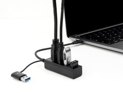 USB-хаб Delock 4-ports USB 3.2 Gen 1 з підключенням USB Type-C or A (4043619638284)