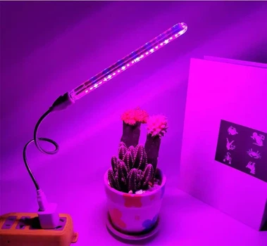 Портативна USB LED фіто лампа 3Вт для рослин з гнучким подовжувачем