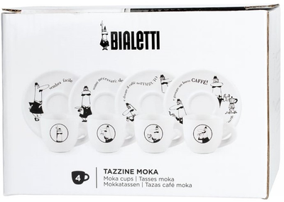 Zestaw Bialetti 4 filizanek i spodkow x 50 ml (8006363021456) (955555908279894) - Outlet