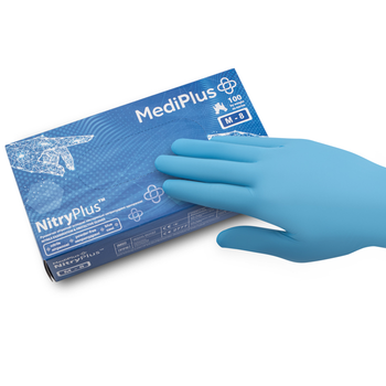 Перчатки нитриловые MEDIPLUS NitryPlus BLUE неопудренные, размер M, 100 шт