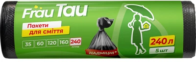 Пакети для сміття Frau Tau 240 л 5 шт Чорні (4820263234549)