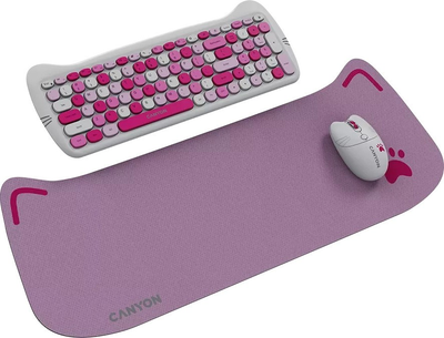 Комплект бездротовий Canyon HSET-W6 Kitty Edition Wireless Pink (CNS-HSETW6PK)