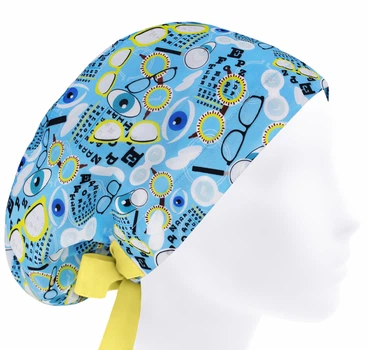Медицинская шапочка женская HeadwearUniverse универсальная принт Глаза очки