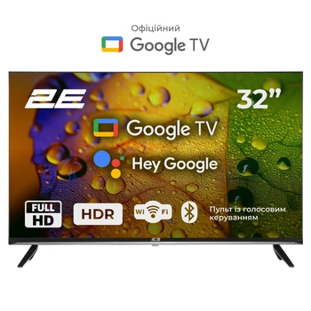 Телевізор 2E 32' LED FHD 60Hz Smart Google TV Black (2E-32A07KF)