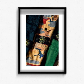 Постер в рамке stone island camouflage А4