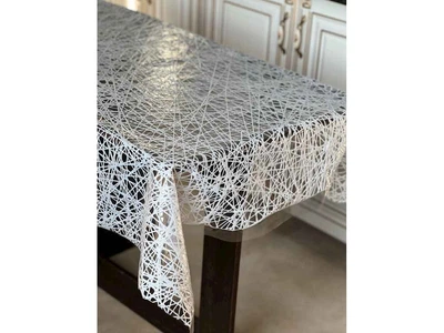 Скатертина SELENA-LACE ПВХ д/столу ажурна "Павутинка біла" 1,35*1,1м