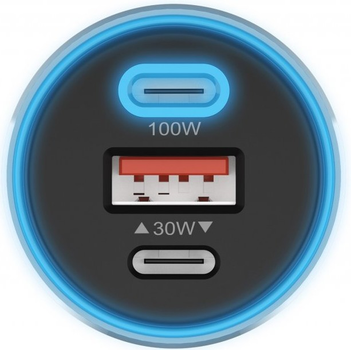 Ładowarka samochodowa Winner Group 2 x USB-C + 1 x USB-A 130 W Black (8591194117886)