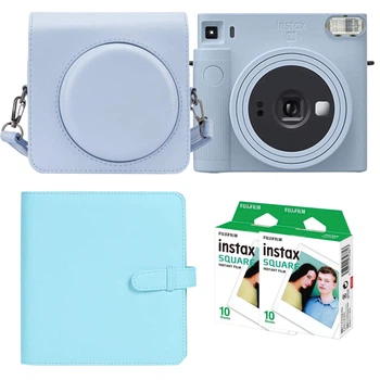 Подарунковий набір камера миттєвого друку Fujifilm Instax Square SQ1 Glacier Blue / Чохол блакитний / Фотоальбом блакитний (288 фото) / Фотопапір (20 знімків)