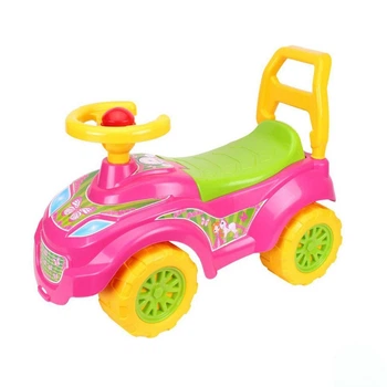Каталка "Принцеса" 0793 від "Technok Toys" — рожевий машинка-толокар для дівчаток з багажником та звуковим сигналом
