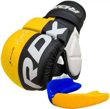 Перчатки для ММА (Греплинговые перчатки) RDX T6 Plus Rex Yellow XL (капа в комплекте) (GGR-T6Y-XL+)