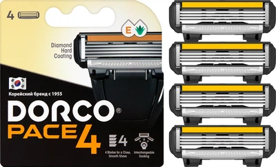 Картриджи для системи Dorco Pace4 для чоловіків з 4 лезами 4 шт (8801038582917)