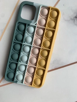 Силіконовий чохол Поп іт Антистрес Поп-Іт Pop It для iPhone 11 Pro Max (6,5) Попіт Зелено-жовтий