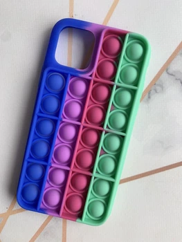 Силіконовий чохол Поп іт Антистрес Поп-Іт Pop It для iPhone 11 Pro Попіт Синьо-зелений