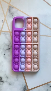 Силіконовий чохол Поп іт Антистрес Поп-Іт Pop It для iPhone 11 Pro Max (6,5) Попіт Фіолетово-рожевий