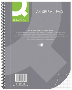 Kołonotatnik Q-Connect A4 w kratkę 80 kartek 70 gsm (5705831019812)