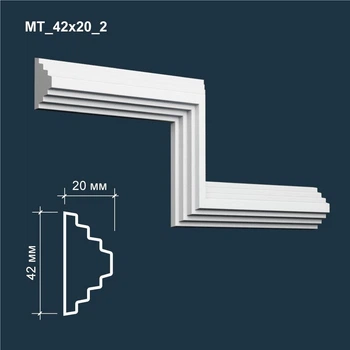 Молдинг гипсовый MATISS МТ 42x20 2 мм 1 м.п. декор для интерьера