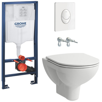 Інсталяція GROHE Rapid SL 38722001 з панеллю змиву Skate Air 38505SH0 + унітаз LAUFEN Pro Rimless H8669510000001з сидінням Soft Close дюропласт