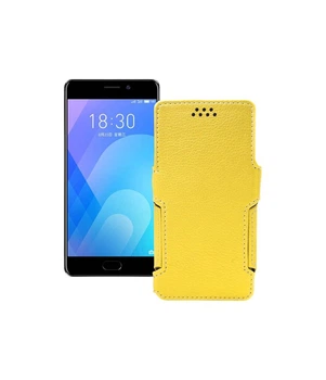 Чохол-книжка з екошкіри для телефону Meizu M6 Note Жовтий