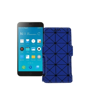 Чохол-книжка з екошкіри для телефону Meizu M1 Note Синій ромб