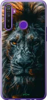 Чехол на Realme 6i Лев в сумерках "6154t-2059-70447"